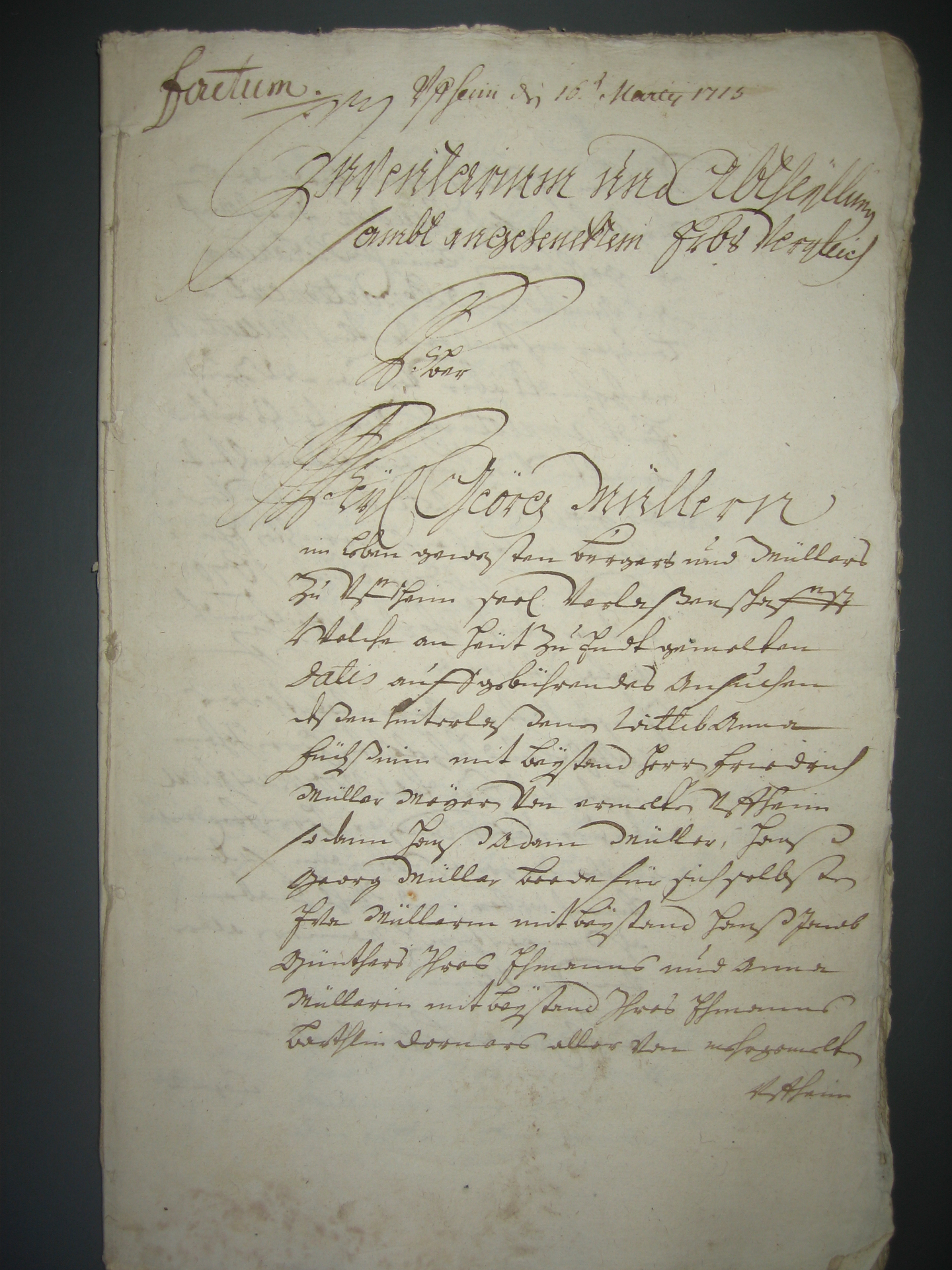 Document historique de 1715